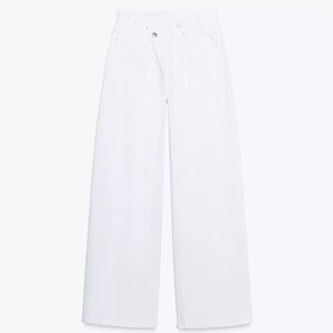 NWT CROSSOVER WAIST HIGH-RISE WIDE LEG ZARA JEANS - 33” Inseam